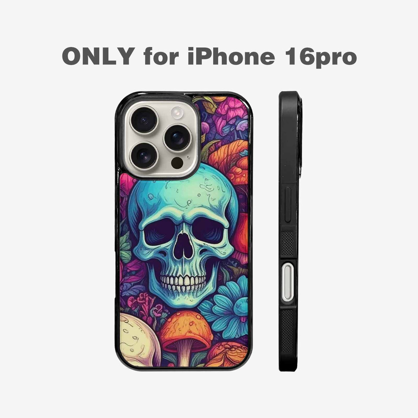 iPhone 16 Pro Case — Mushroom Skull Custom, Custom Print Case Cover
