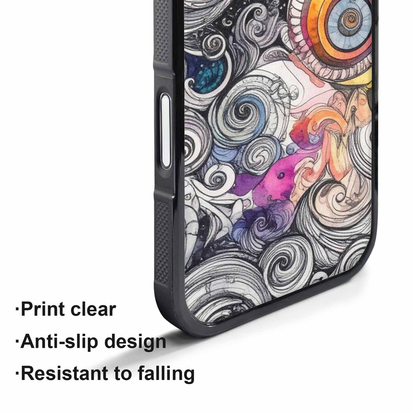 iPhone 17 Air Case — Tie Dye Swirls Black White Tie, Custom Art Phone Cover