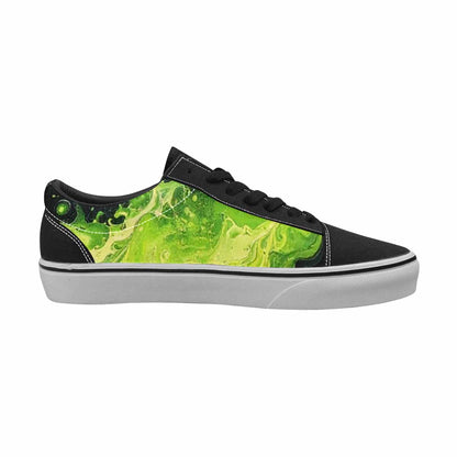 MEN'S Melting Galaxy Acid Green Canvas Lace-Up Cottagecore Custom Sneakers