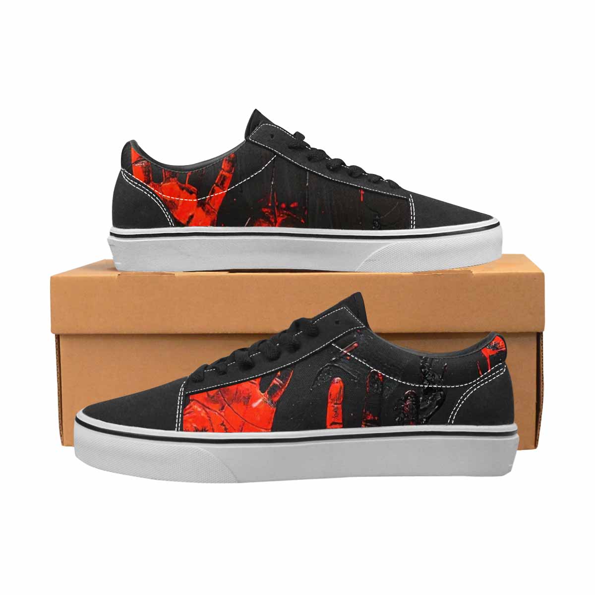 MEN'S Halloween Splatter Handprint Canvas Lace-Up Vivid Sneakers