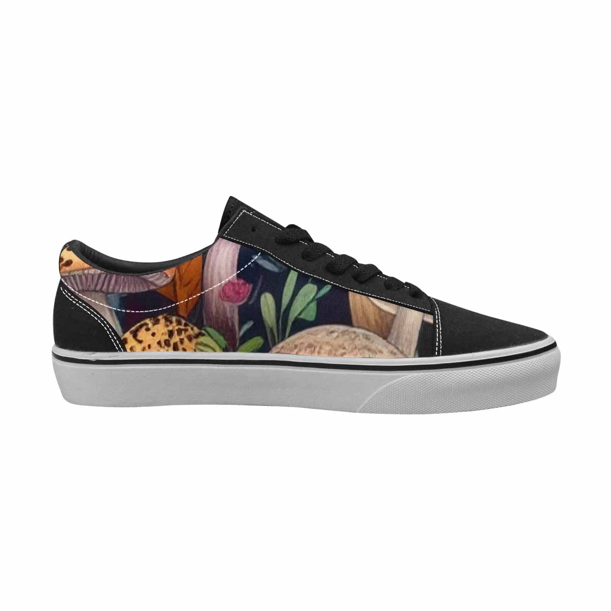WOMEN'S Mushrooms Lace-Up Canvas Vivid Custom Sneakers