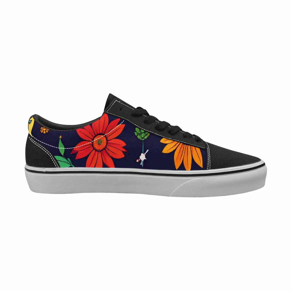 WOMEN'S Sunflowers And Skulls Canvas Lace-Up Dreamcore Custom Shoes