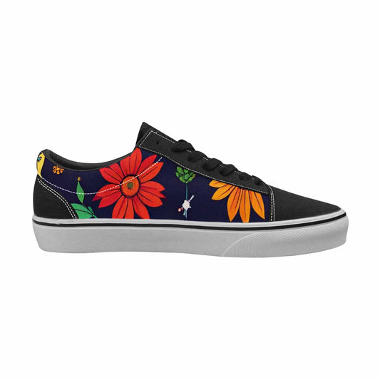 WOMEN'S Sunflowers And Skulls Canvas Lace-Up Dreamcore Custom Shoes