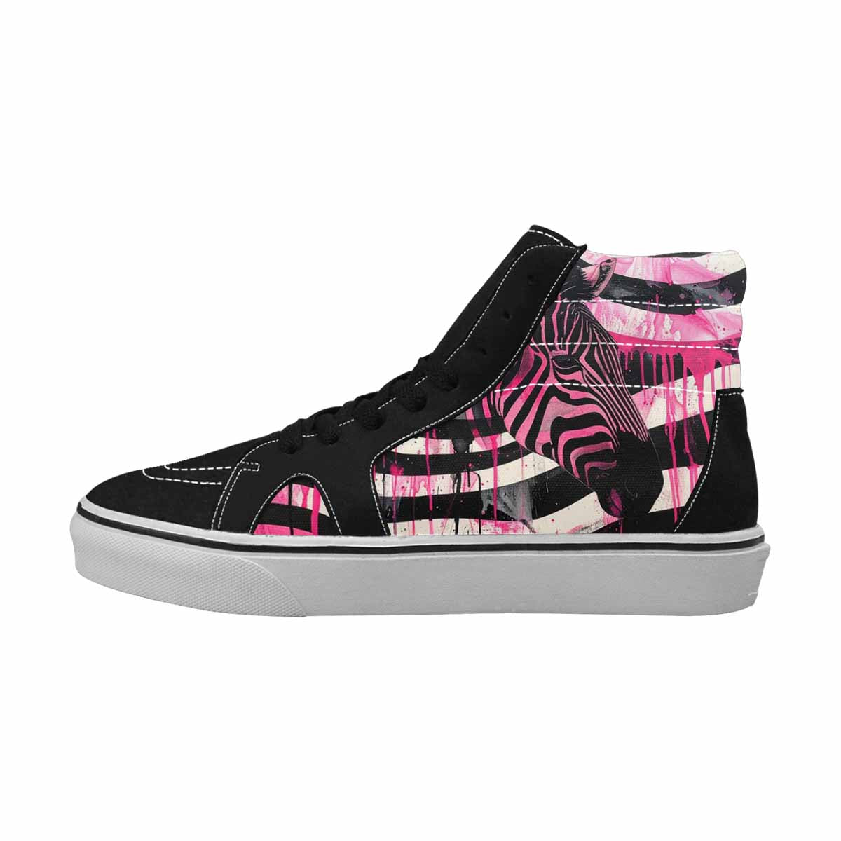 MEN'S Zebra Stripe Burst High Top Canvas Dreamlike Shoes