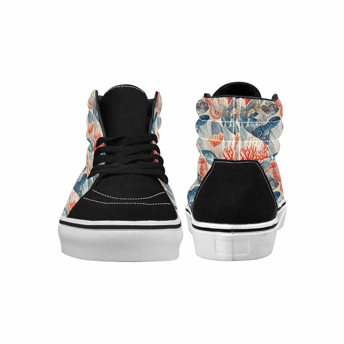 MEN'S Fish Scale Coral High Top Canvas Aesthetic Custom Shoes