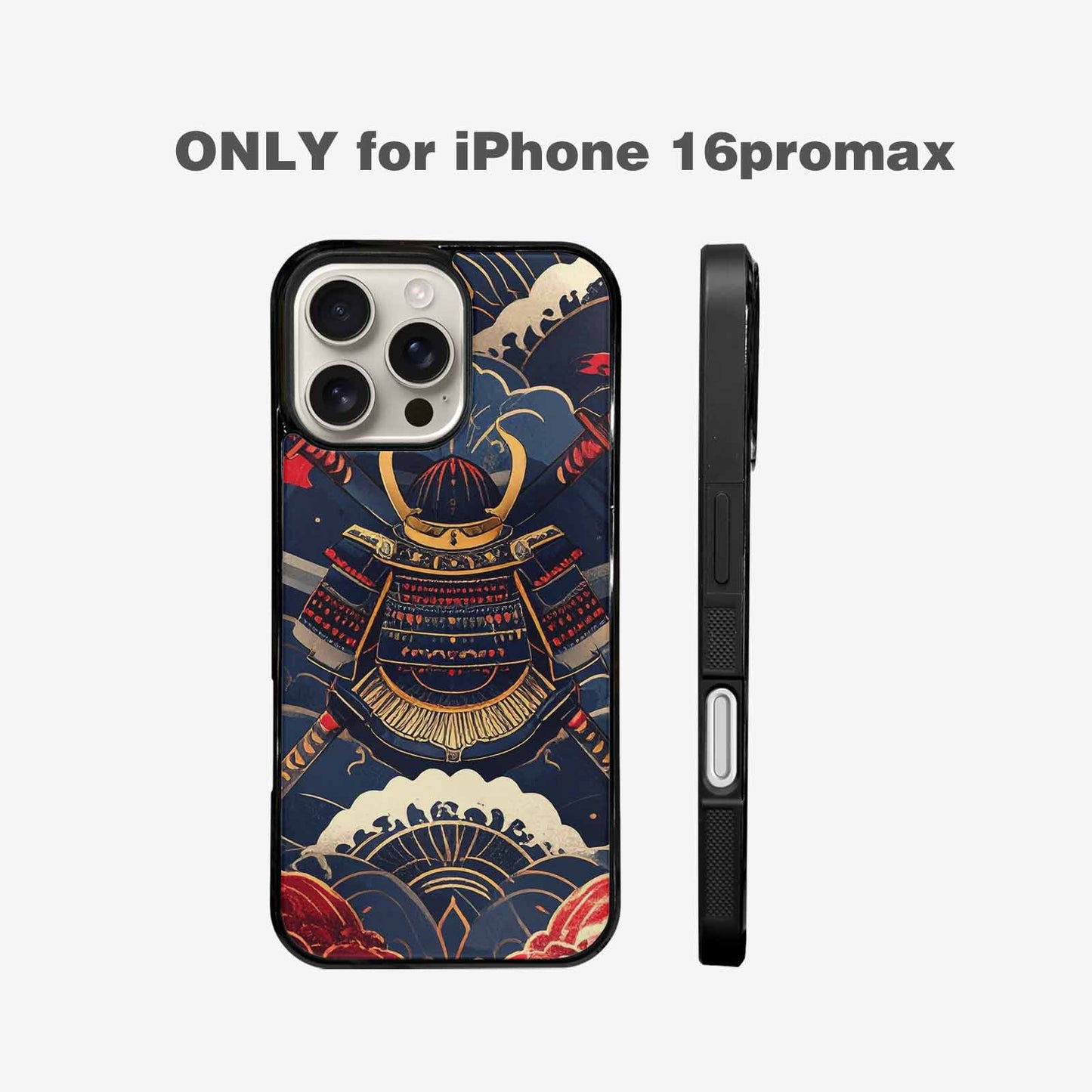 iPhone 16 Pro Max Case — Samurai Art Repeat Pattern, Custom Phone Case