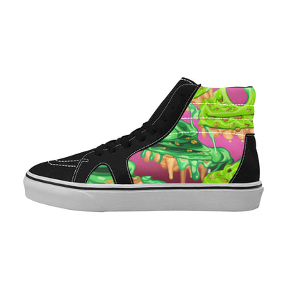 MEN'S Green Ice Cream High Top Skateboarding Surreal Custom Shoes