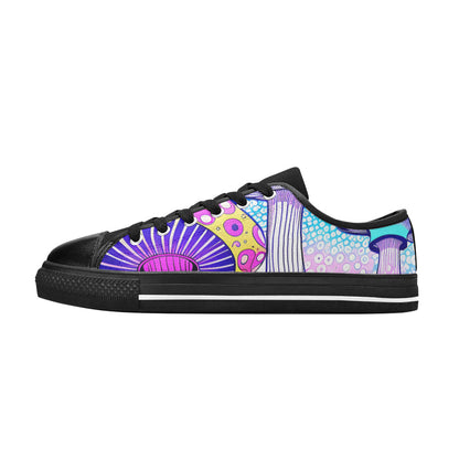 MEN'S Magic Mushrooms Art 2 Canvas Vibrant Chaos Custom Sneakers