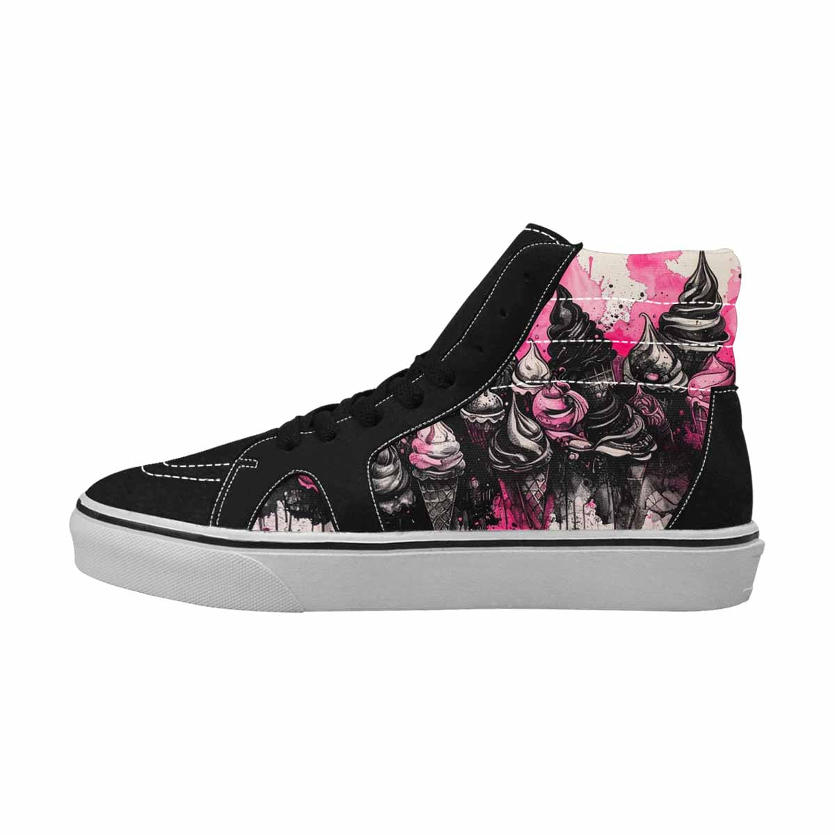 MEN'S Ice Cream Motif High Top Canvas Dark Academia Sneakers