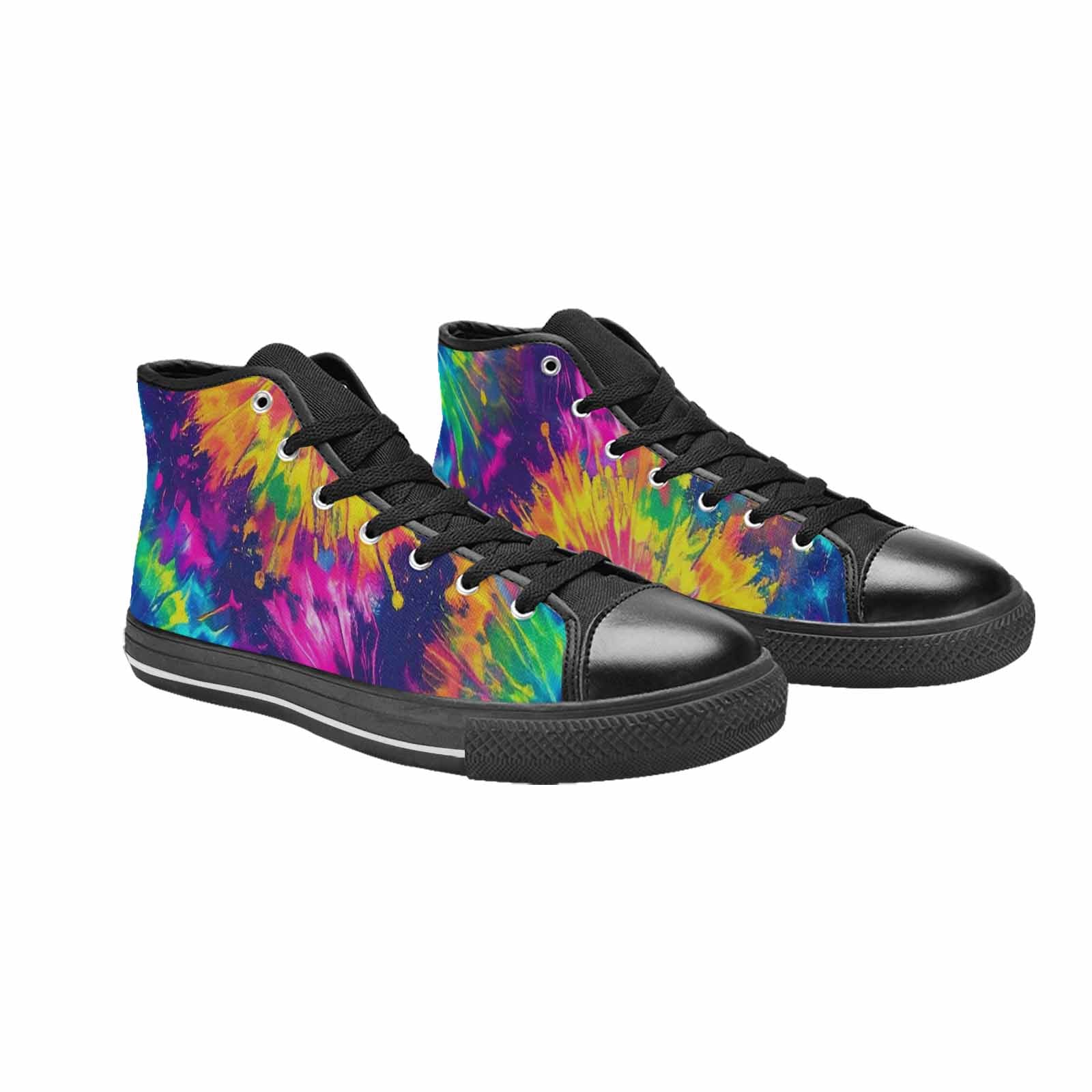 MEN'S Tie Dye - High Top Canvas Y2K Custom Shoes