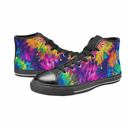 WOMEN'S Tie Dye - High Top Canvas Wallpaper Art Custom Shoes