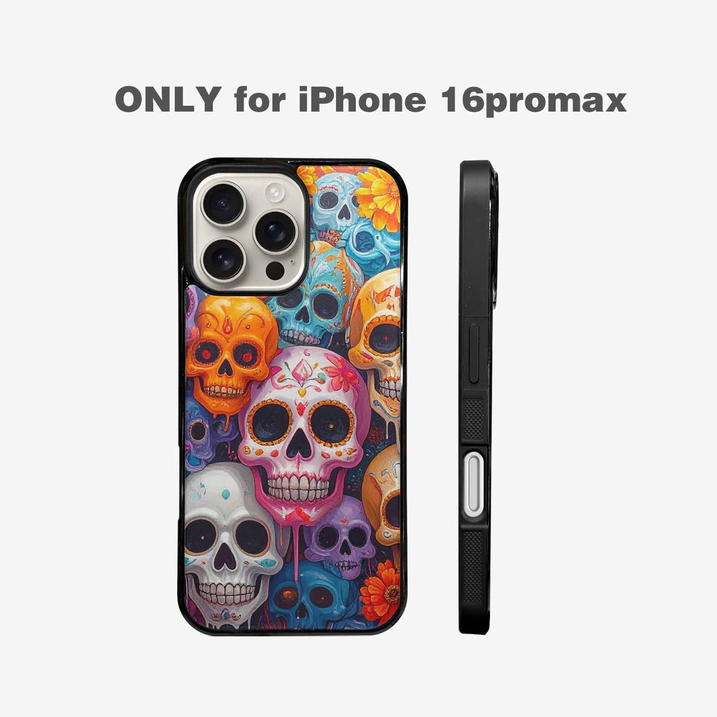 iPhone 16 Pro Max Case — Sugar Skullsmelting Sugar Skulls 9h5, Custom Printed Phone Case