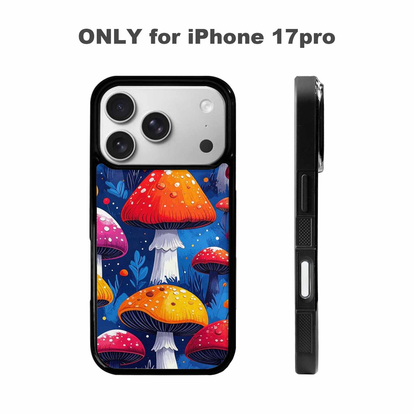 iPhone 17 Pro Case — Vivid Winter Mushroom Seamless Cartoon Cute, Custom Printed Phone Case