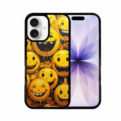 iPhone 17 Case — Melting Moon Smiley Red Original Art, Custom Printed Phone Case