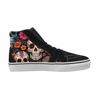 WOMEN'S Dia De Los Muertos Sugar Skull High Top Canvas Vivid Custom Shoes