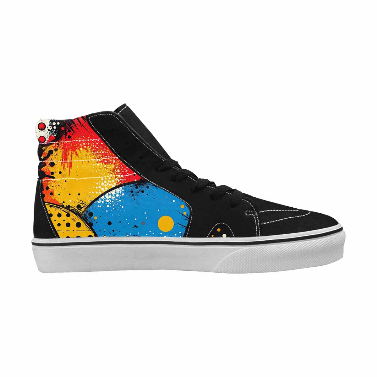 WOMEN'S Comic Book Halftone High Top Canvas Vibrant Chaos Sneakers