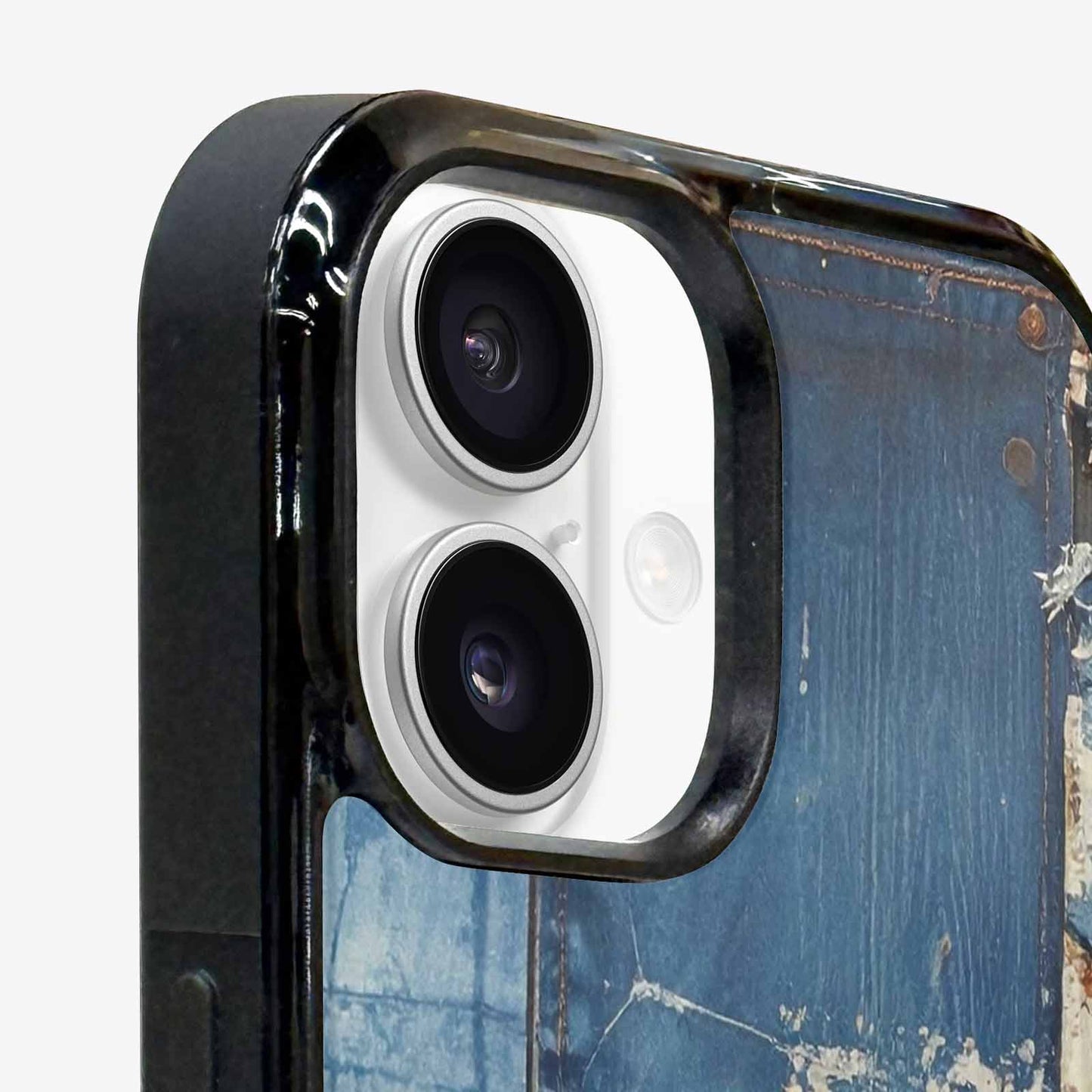 iPhone 16 Case — Denim Distressed Textures Print Edge To, Original Design Phone Case