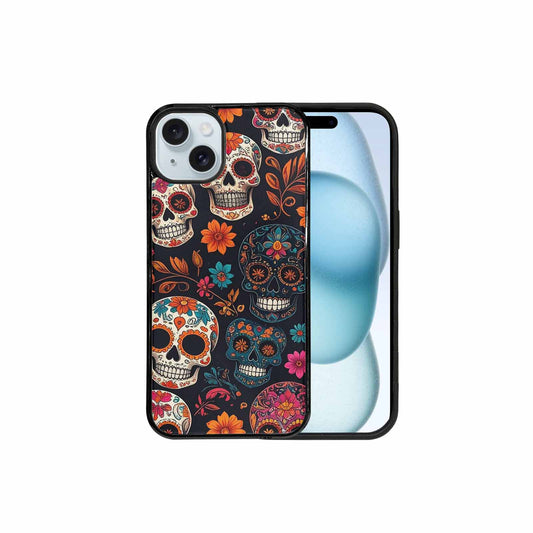 iPhone 15 Plus Case — Dia De Los Muertos Sugar Skull, Personalized Phone Case