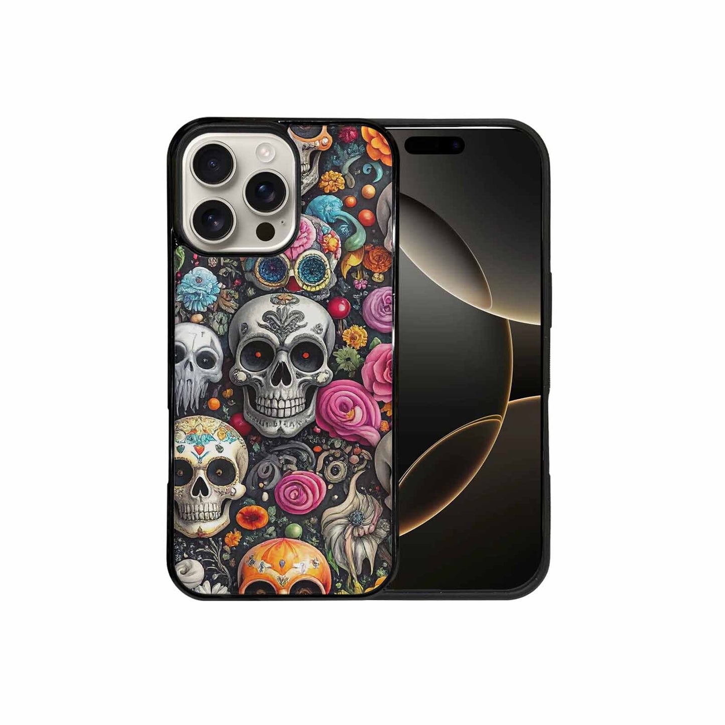 iPhone 16 Pro Max Case — Greyscale Black And White Dark Black, Custom Art Phone Cover