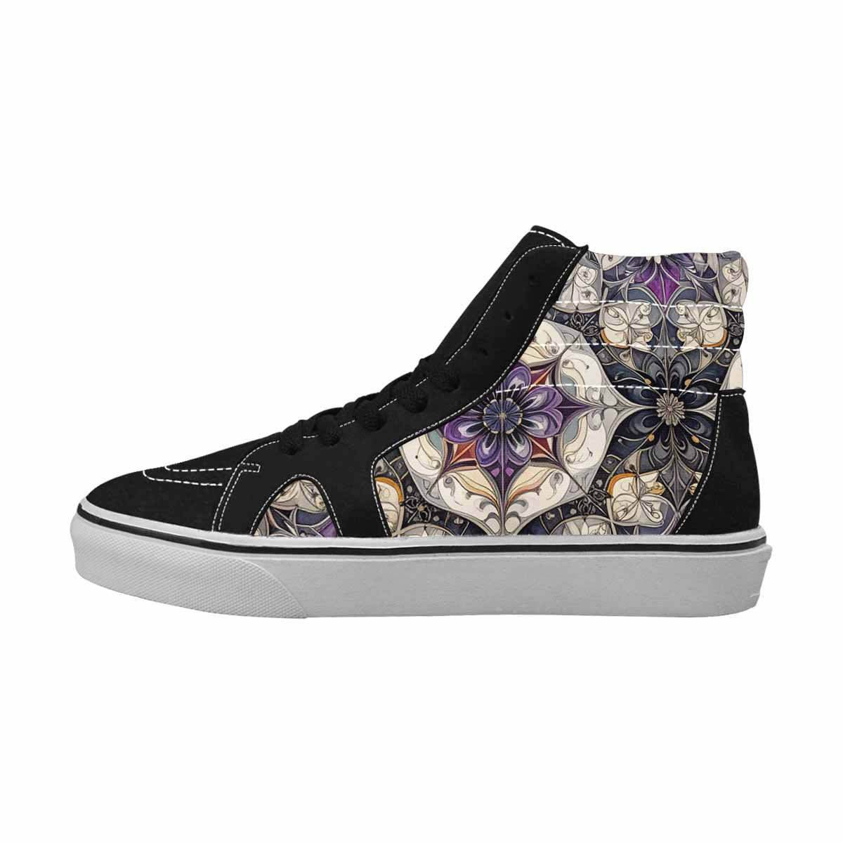 WOMEN'S Asexual Flag Color High Top Canvas Vibrant Chaos Sneakers