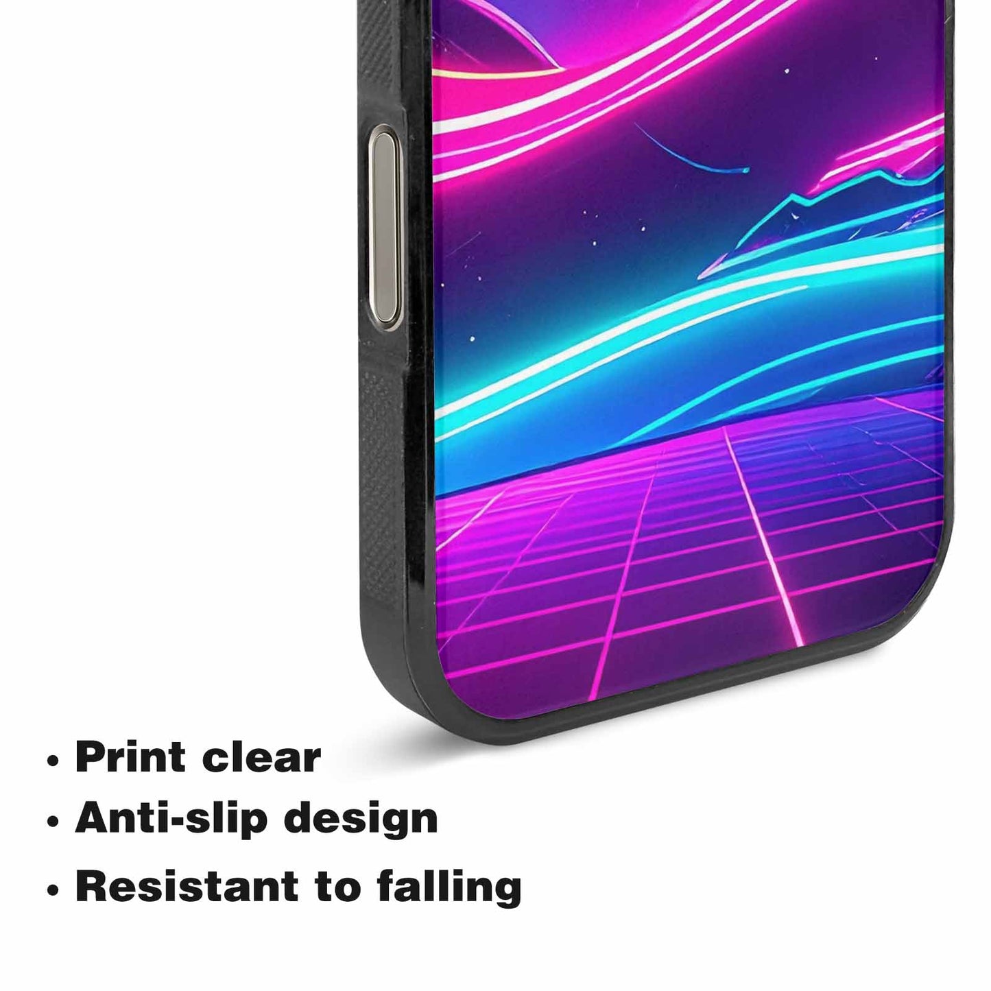 iPhone 16 Pro Case — 1980s Neon Cartoon Art Pattern, Custom Made Phone Cover