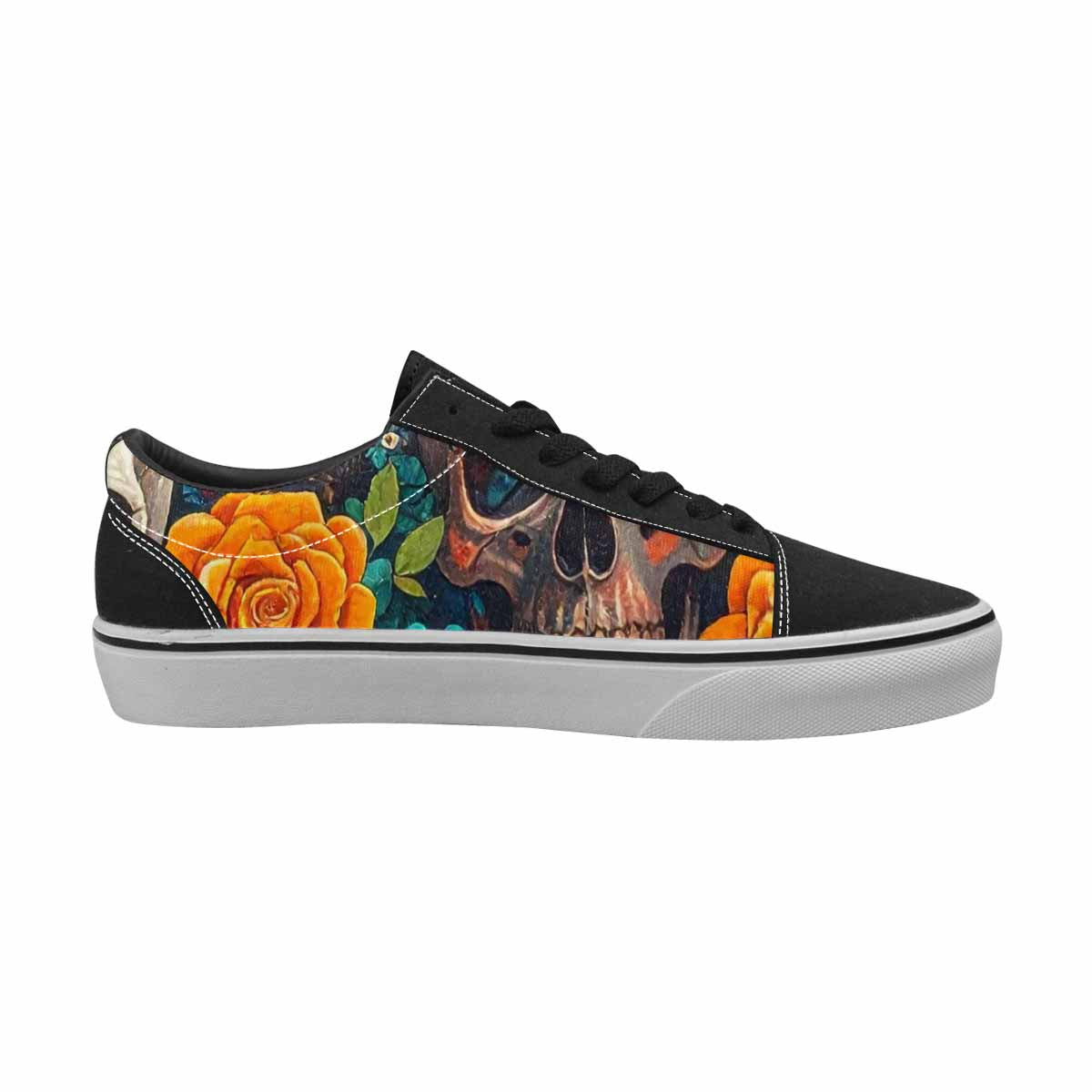 WOMEN'S Skull Roses Lace-Up Canvas Dreamlike Custom Shoes