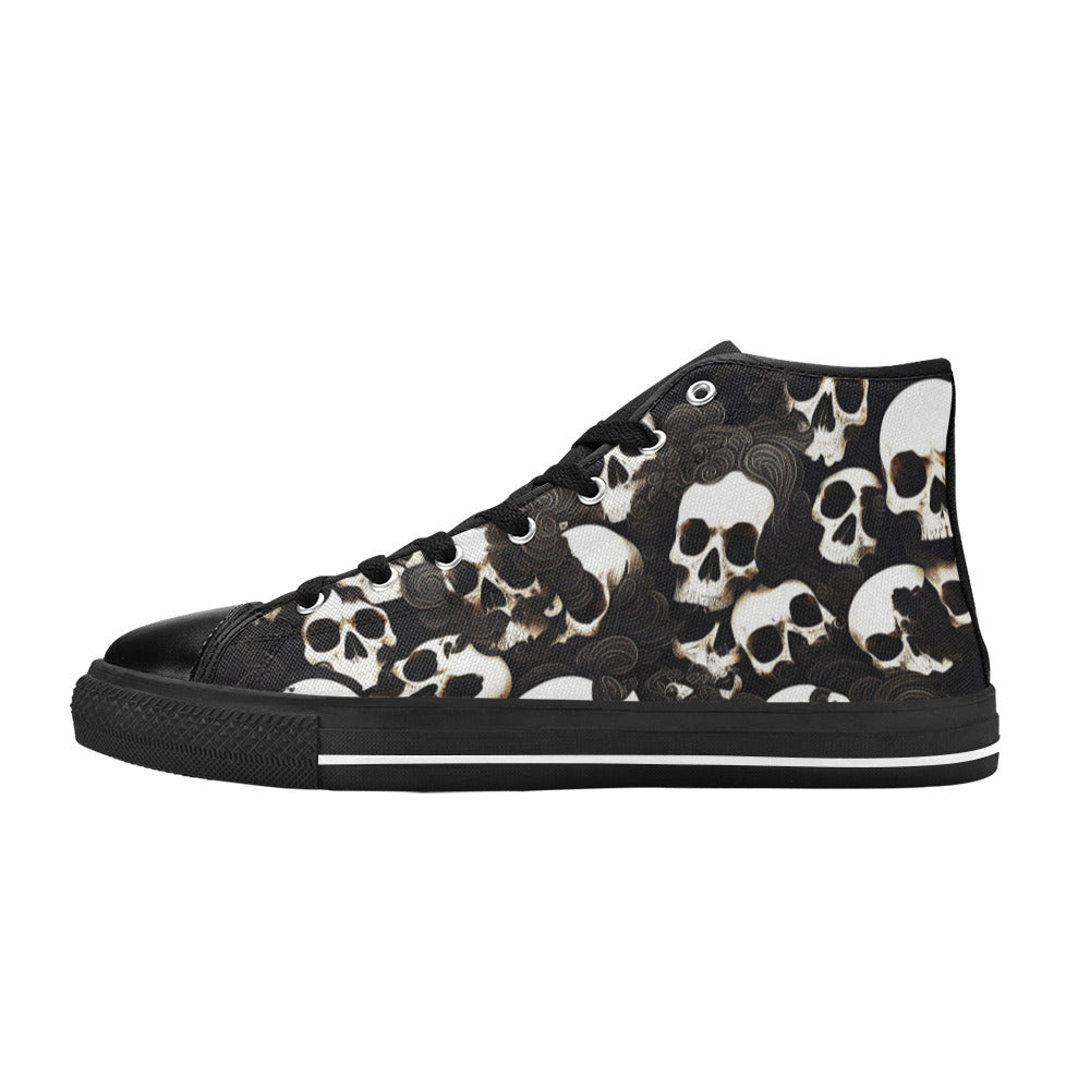 WOMEN'S Skulls Deluxe High Top Canvas Surreal Shoes