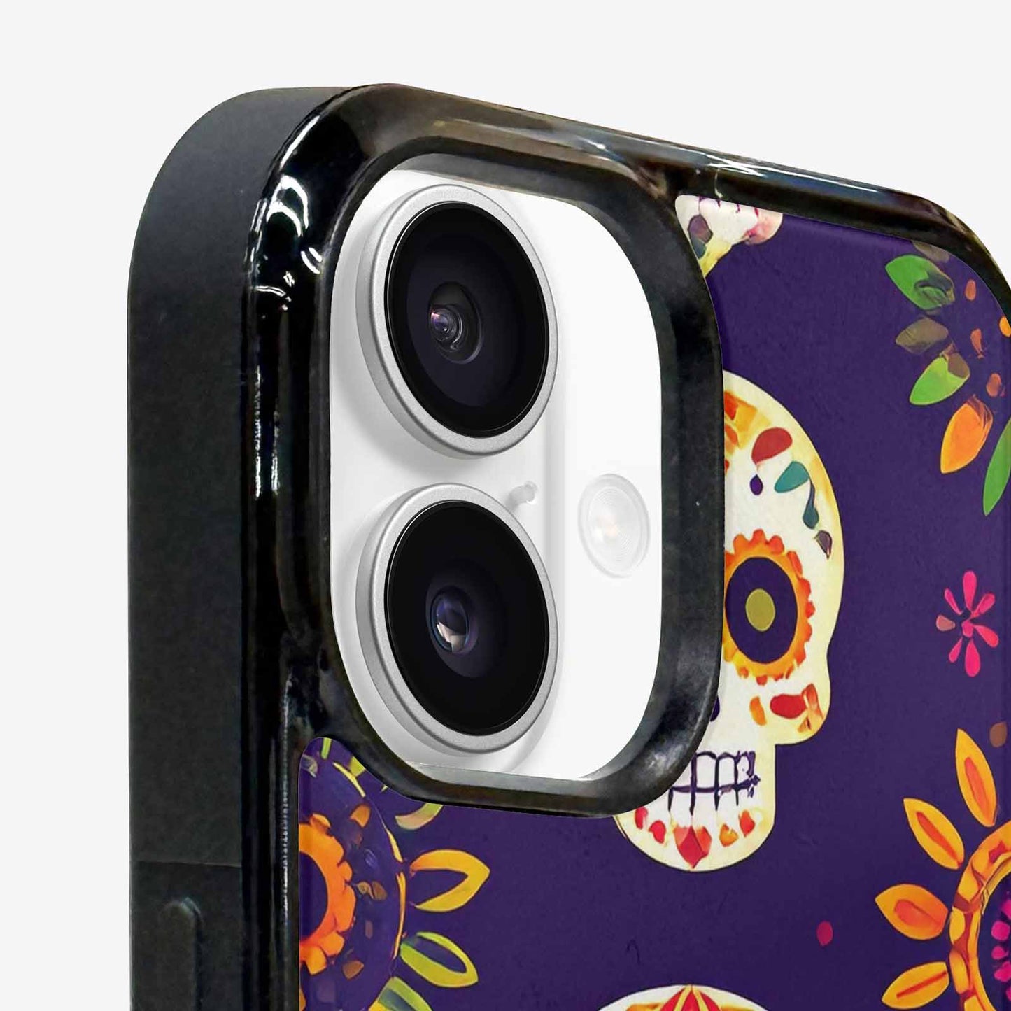 iPhone 16 Plus Case — Sunflowers Hundreds Of Skulls Art Seamless, Unique Phone Case Design