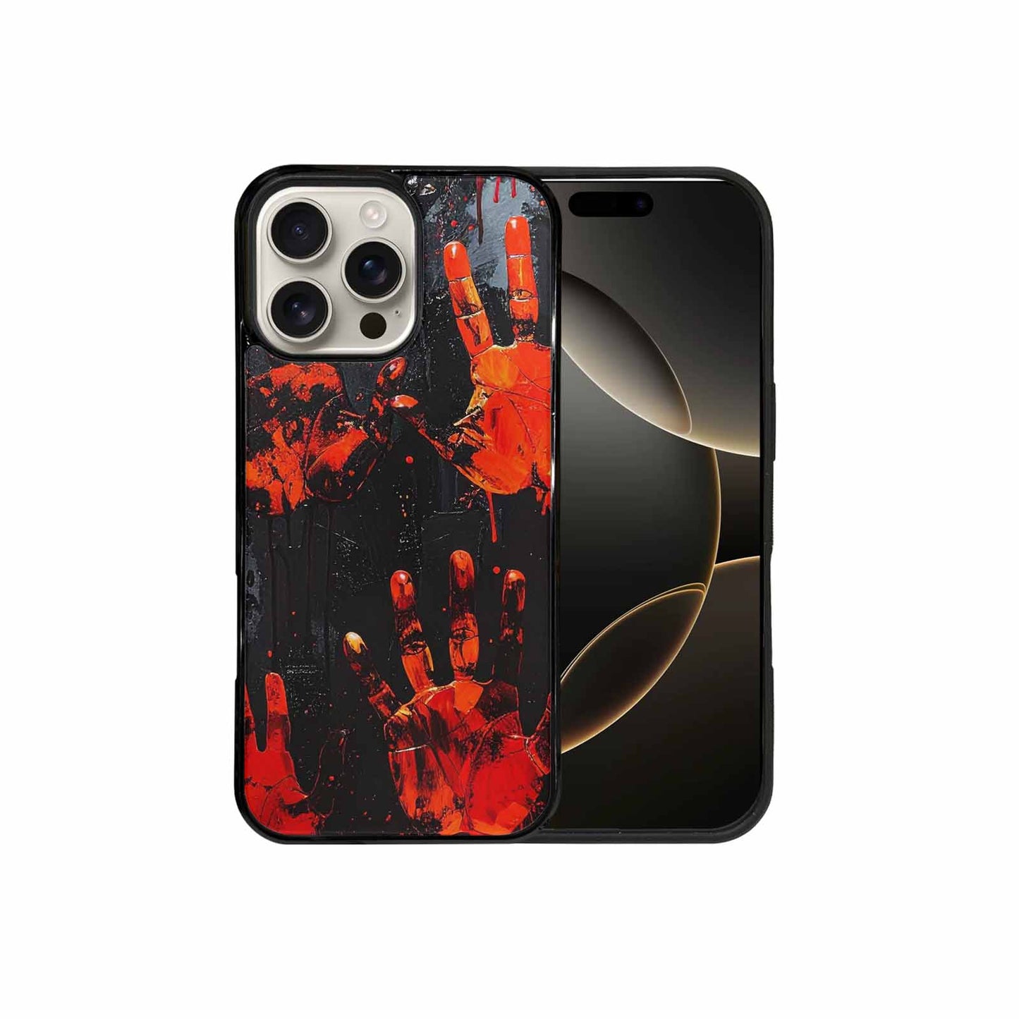 iPhone 16 Pro Max Case — Halloween Splatter Handprint, Original Design Phone Case