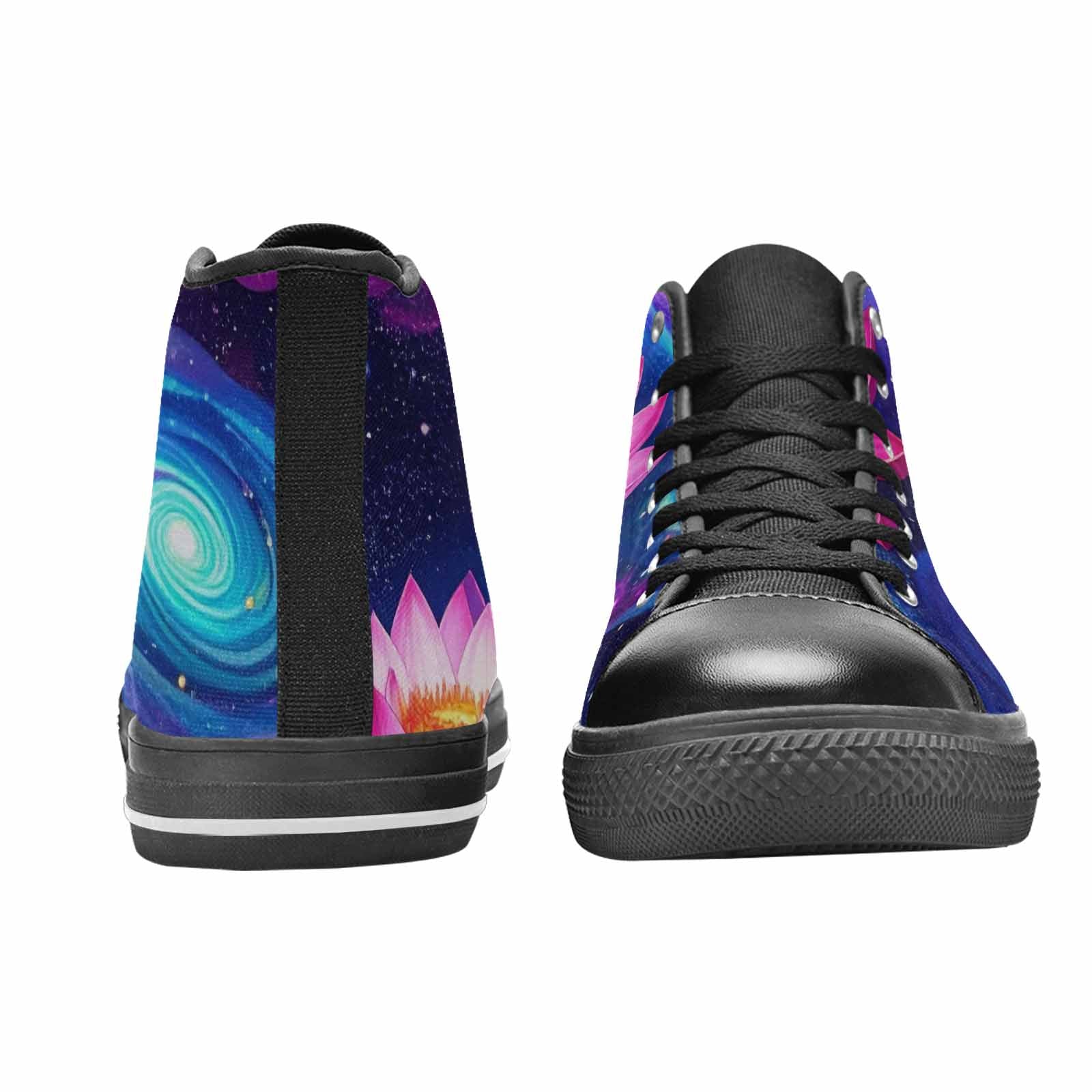 WOMEN'S Lotus Galaxy High Top Canvas Cottagecore Custom Sneakers