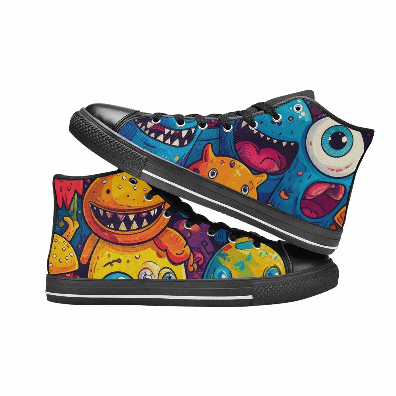 WOMEN'S Cartoon Monster Character High Top Canvas Dark Academia Sneakers
