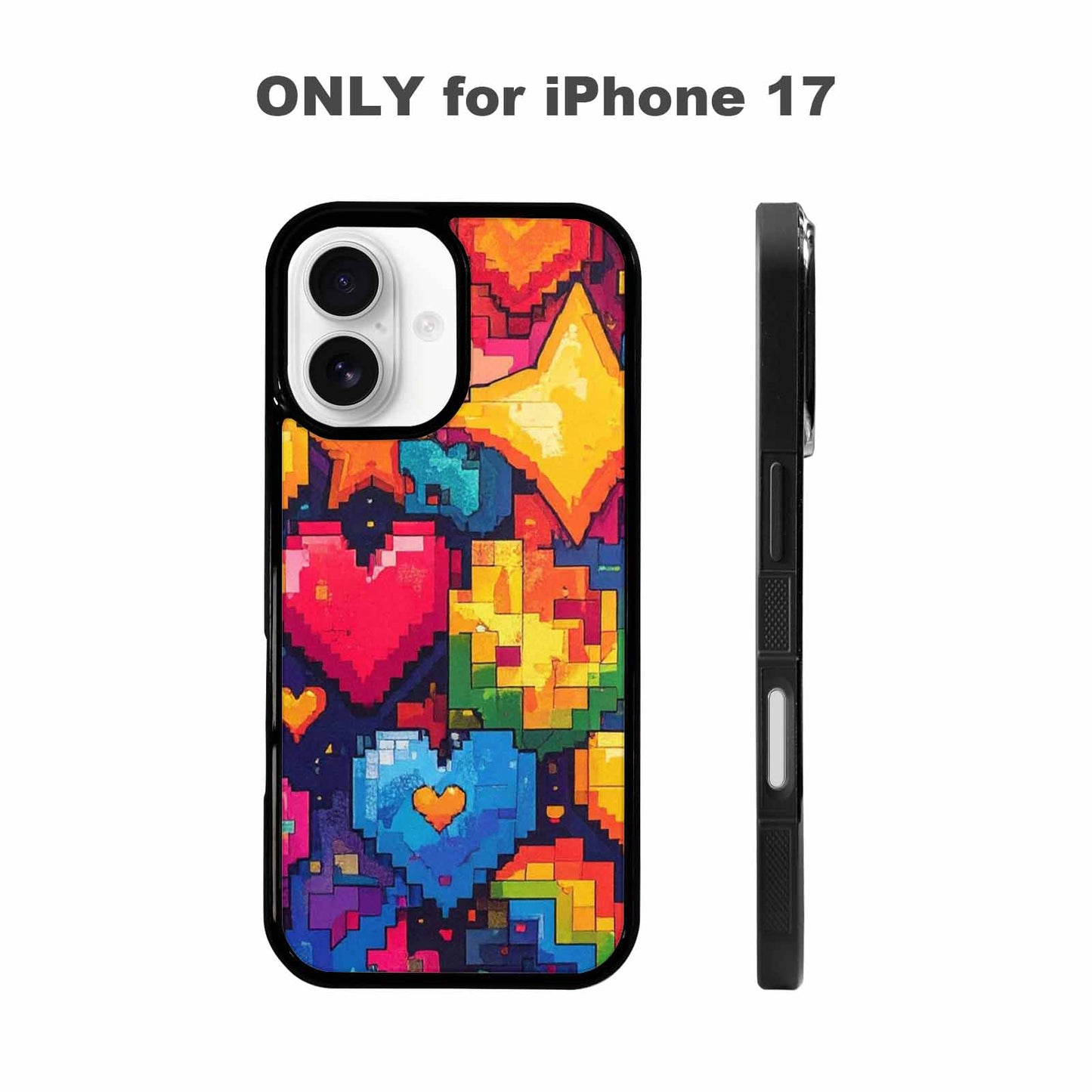 iPhone 17 Case — Pixel Art Bit Burst Original Art, Customized Protective Case
