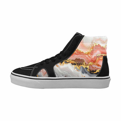 MEN'S Marble Vein High Top Canvas Dark Academia Custom Sneakers