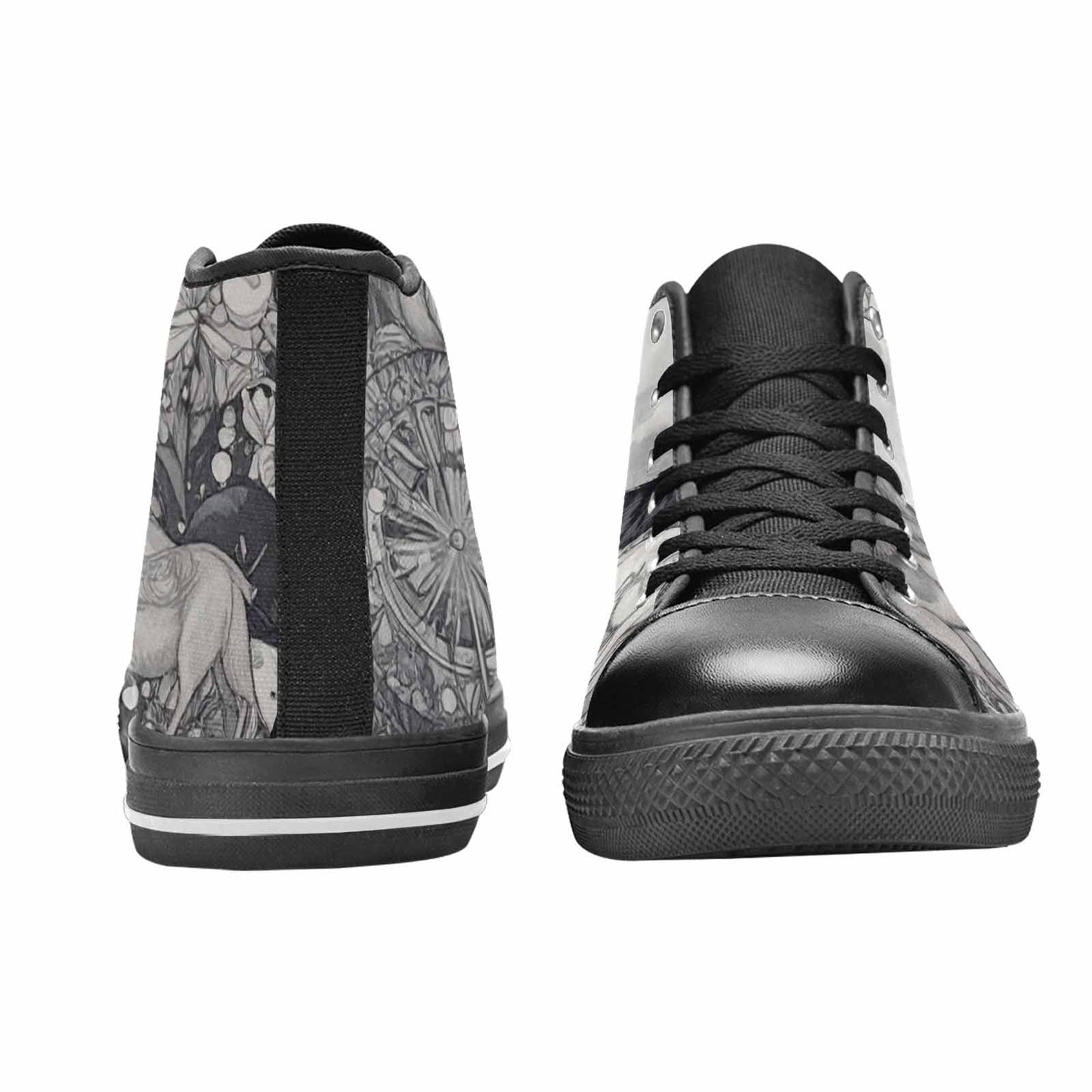 MEN'S Wolves Everywhere Collage High Top Canvas Surreal Sneakers