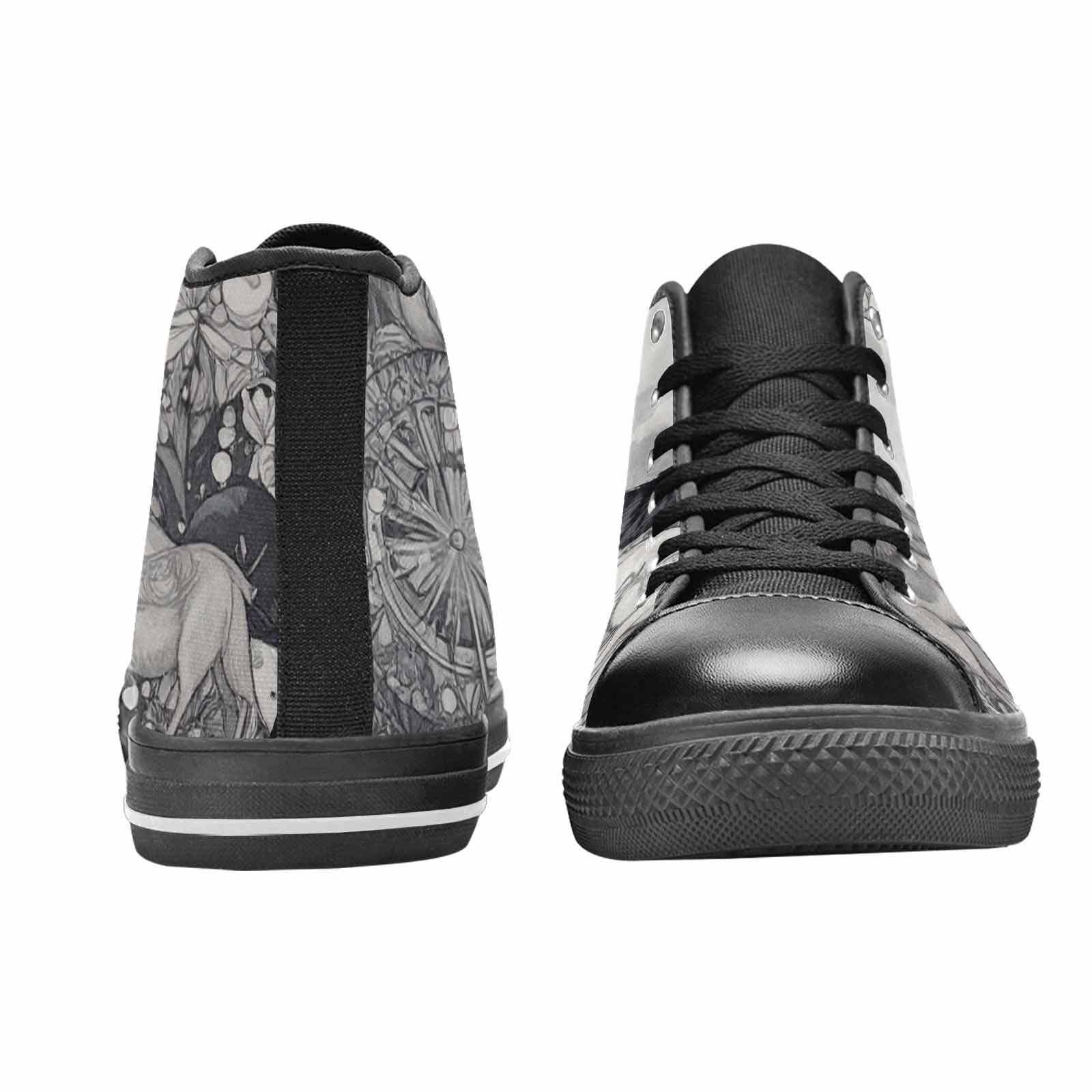 MEN'S Wolves Everywhere Collage High Top Canvas Surreal Sneakers
