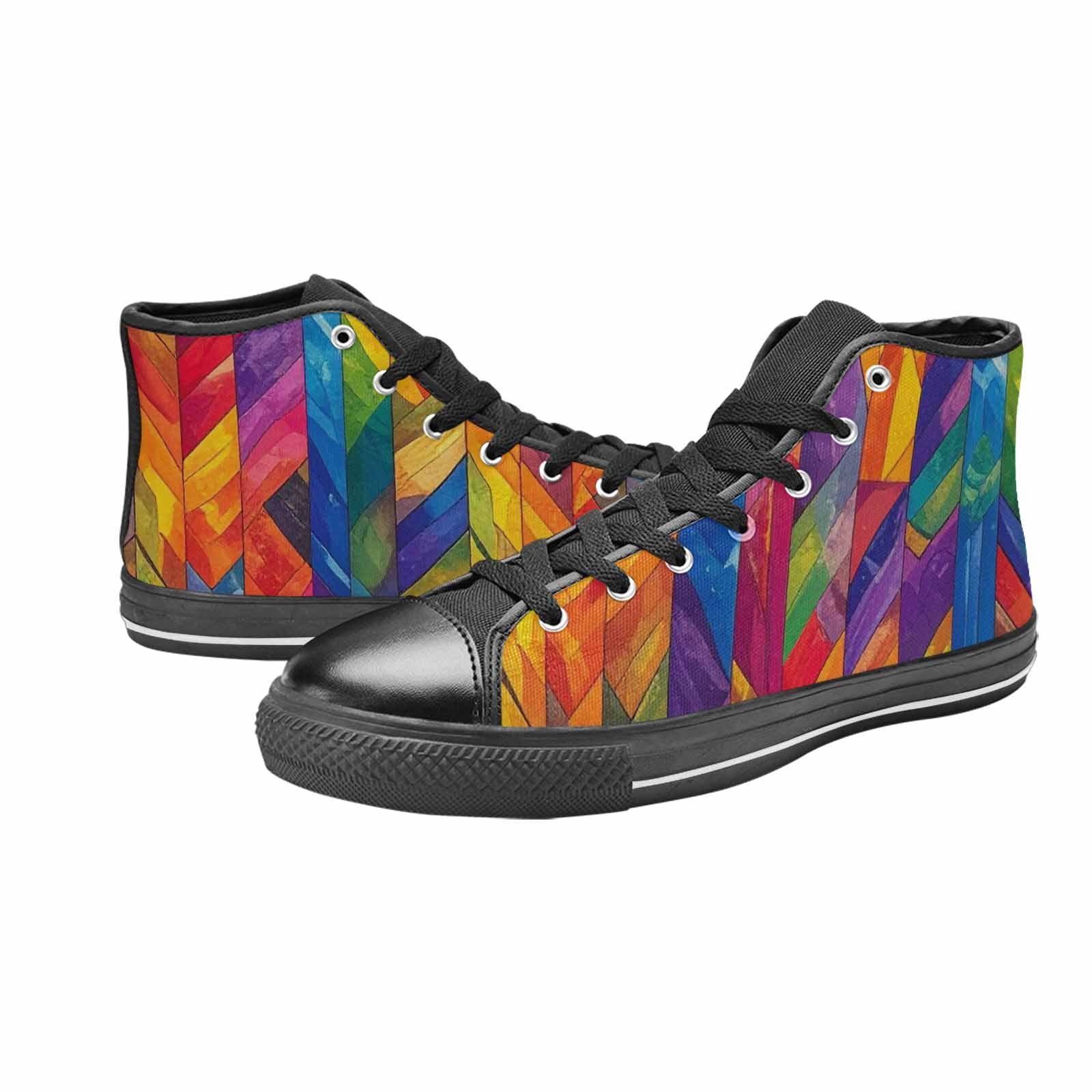 MEN'S Transgender Flag Color High Top Canvas Grunge Custom Shoes