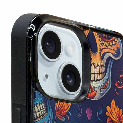 iPhone 15 Plus Case — Day Dead Sugar Skull Art 100s, Customized Protective Case