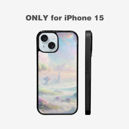 iPhone 15 Case — Surrealist Dreamscape Illustration Pattern, Custom Print Case Cover