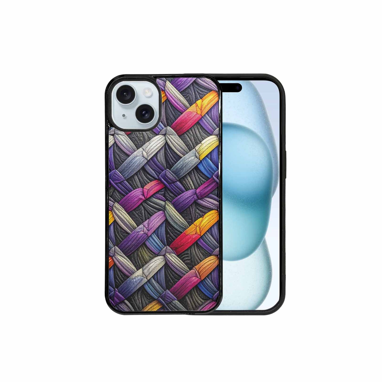iPhone 15 Plus Case — Asexual Flag Color Theme Small Rainbow, Unique Phone Case Design