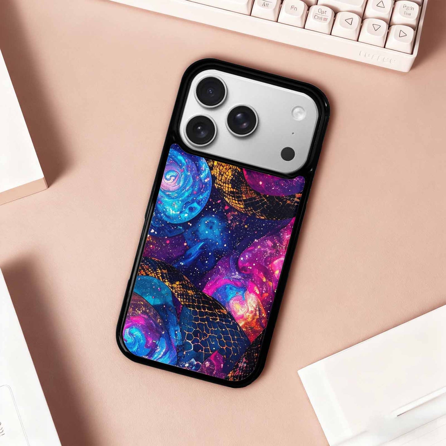 iPhone 17 Pro Case — Snake Print Galaxy Seamless Pattern Animal, Custom Art Phone Cover