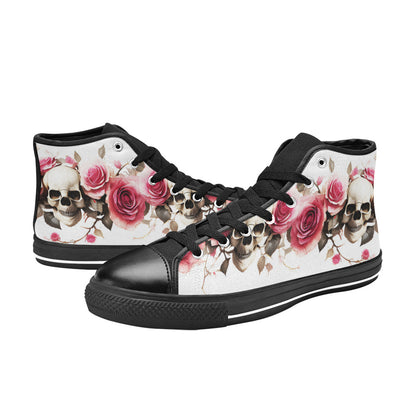 WOMEN'S Skulls Roses Deluxe 14 High Top Canvas Vivid Sneakers