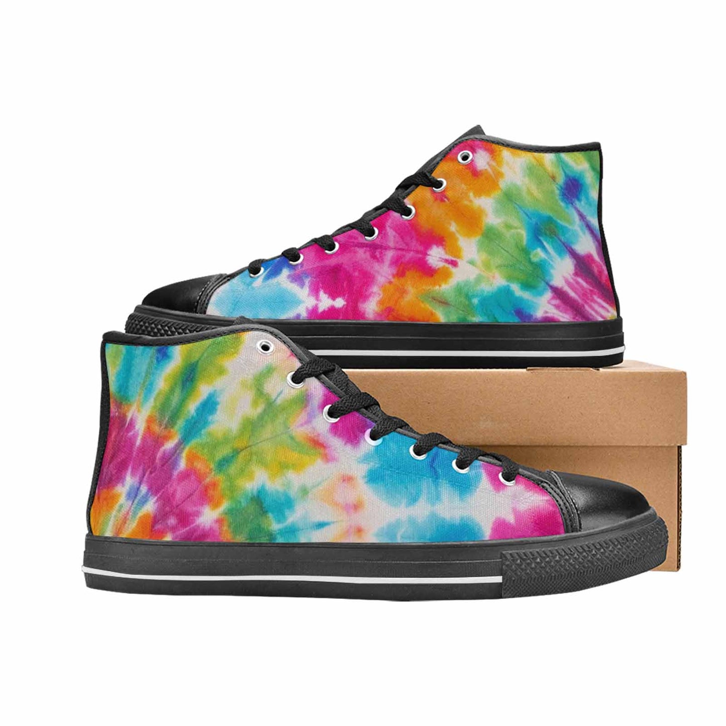 WOMEN'S Tie Dye Rainbow Twist High Top Canvas Dreamcore Shoes