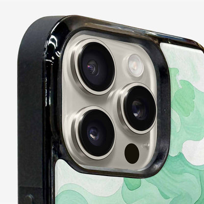 iPhone 16 Pro Case — Camo Mint Green White, Customized Protective Case