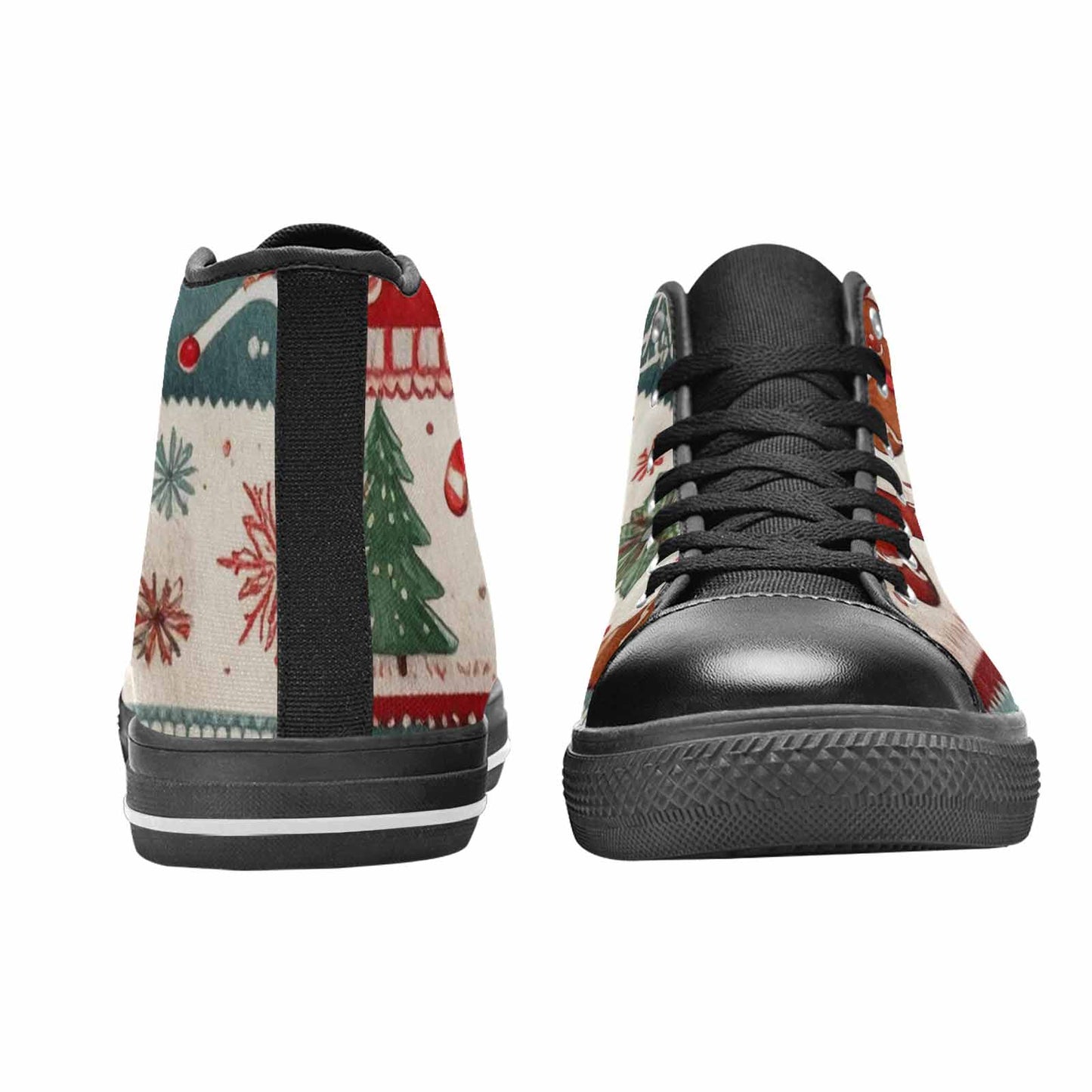WOMEN'S Christmas Holly Snowflake High Top Canvas Surreal Sneakers