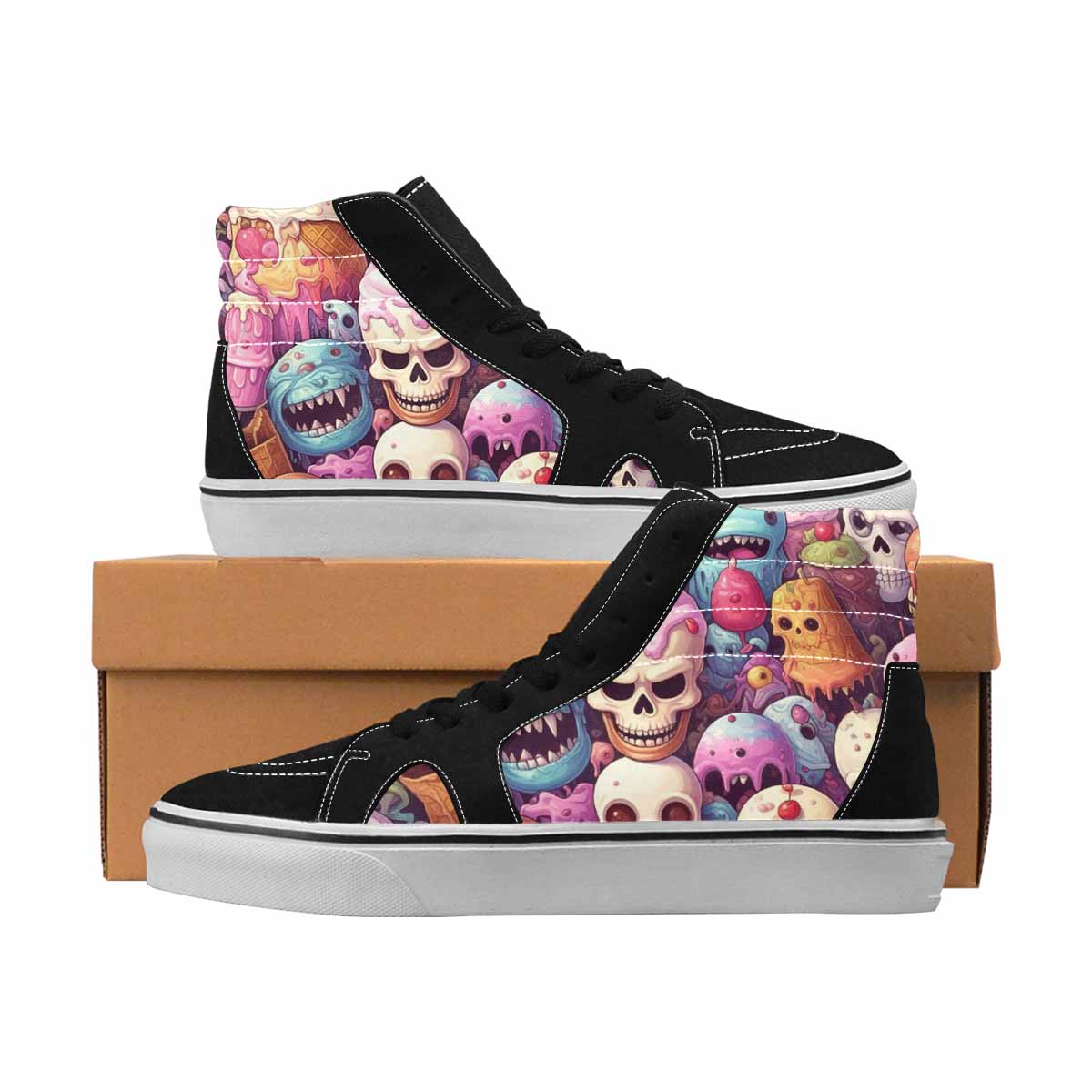 MEN'S Skulls High Top Canvas Artist-designed Aesthetic Custom Art Shoes