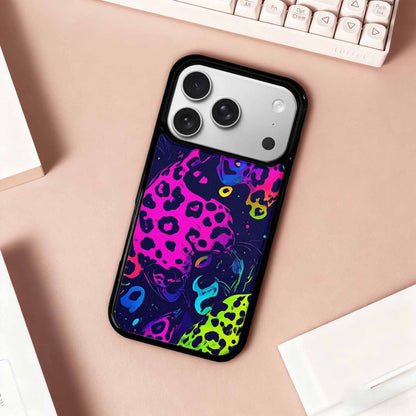 iPhone 17 Pro Case — Leopard Print Neon Seamless Pattern Animal, Custom Designed Case Cover
