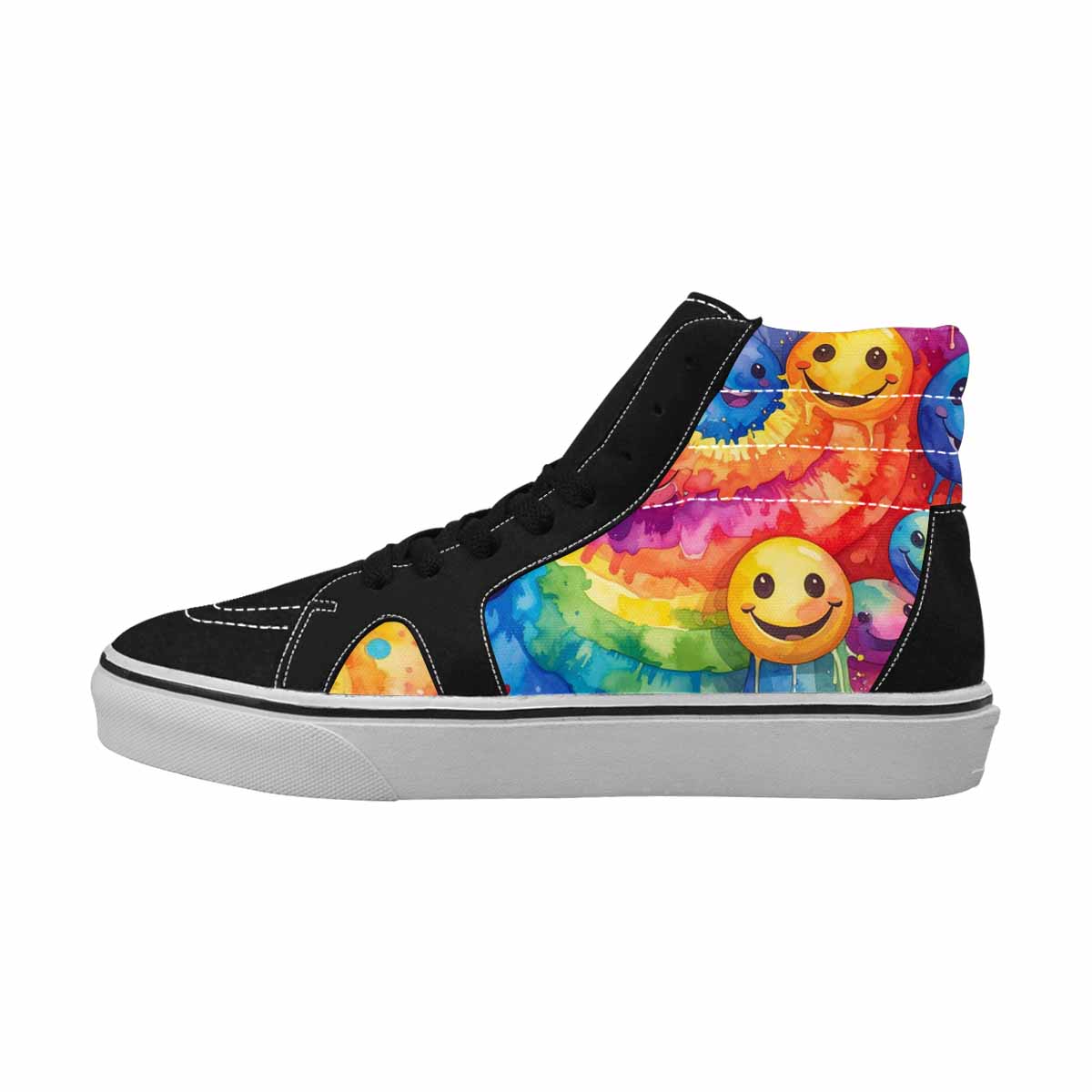 MEN'S Smiley Facessmiley Faces  High Top Canvas Dreamcore Custom Shoes