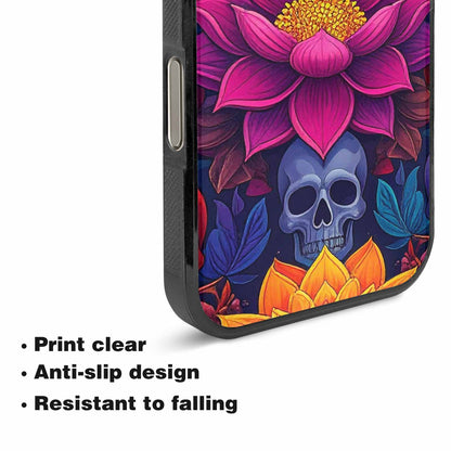 iPhone 16 Pro Max Case — Lotus Skulls, Unique Phone Case Design