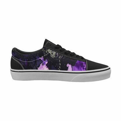 WOMEN'S Rainbow Drip Mushrooms Lace-Up Canvas Kaleidoscope Custom Sneakers