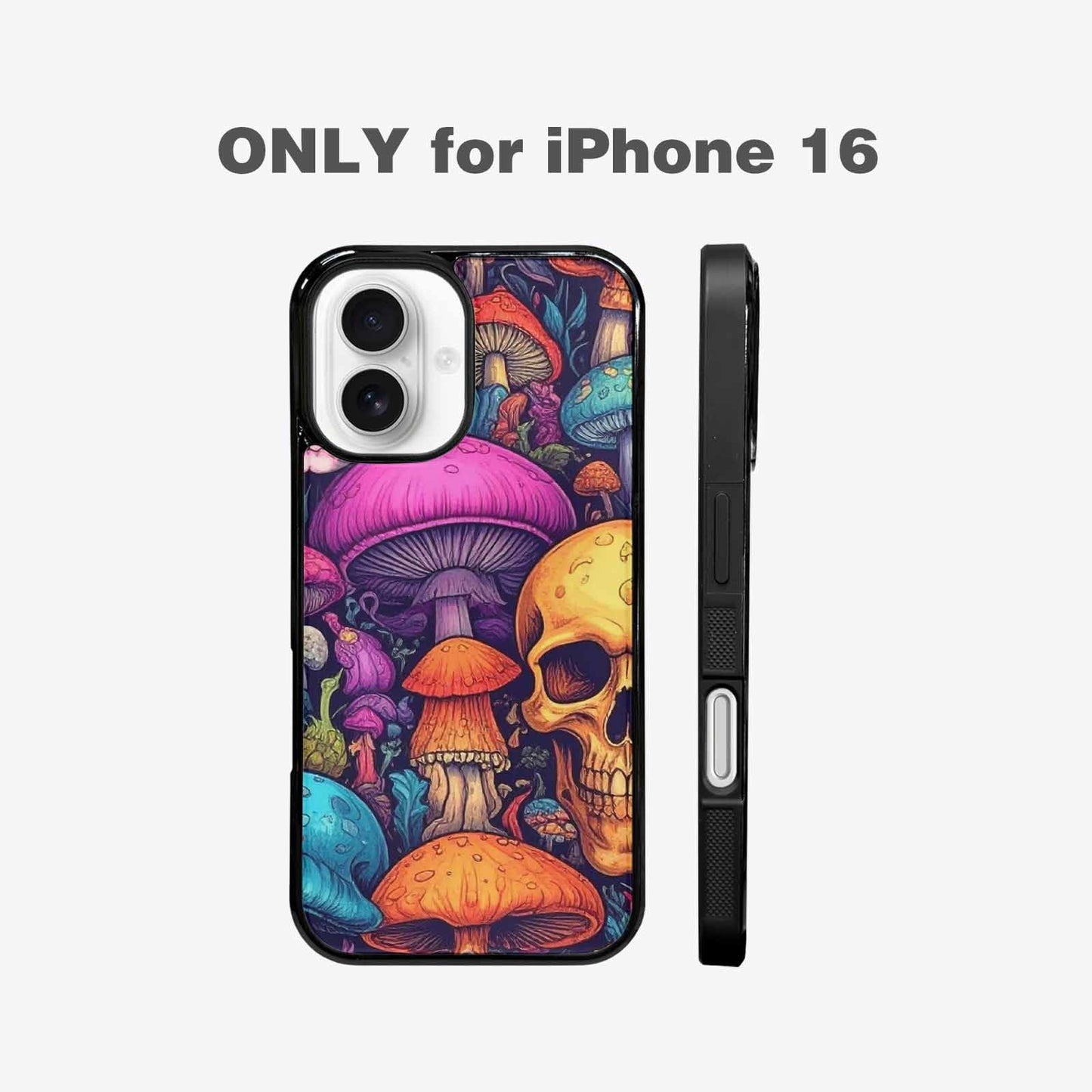 iPhone 16 Case — Mushroom Skull, Personalized Phone Case